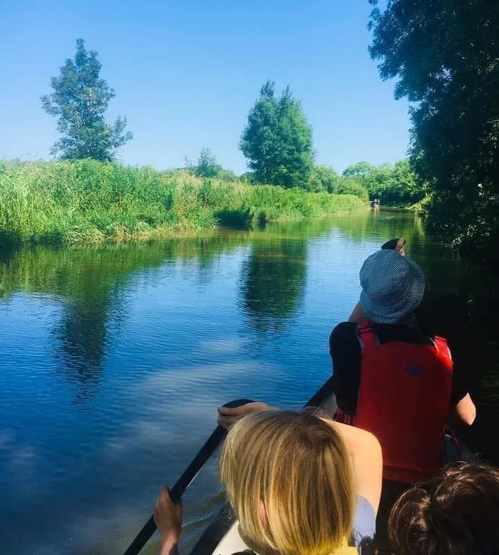 Canoeing along the Oxford Canal