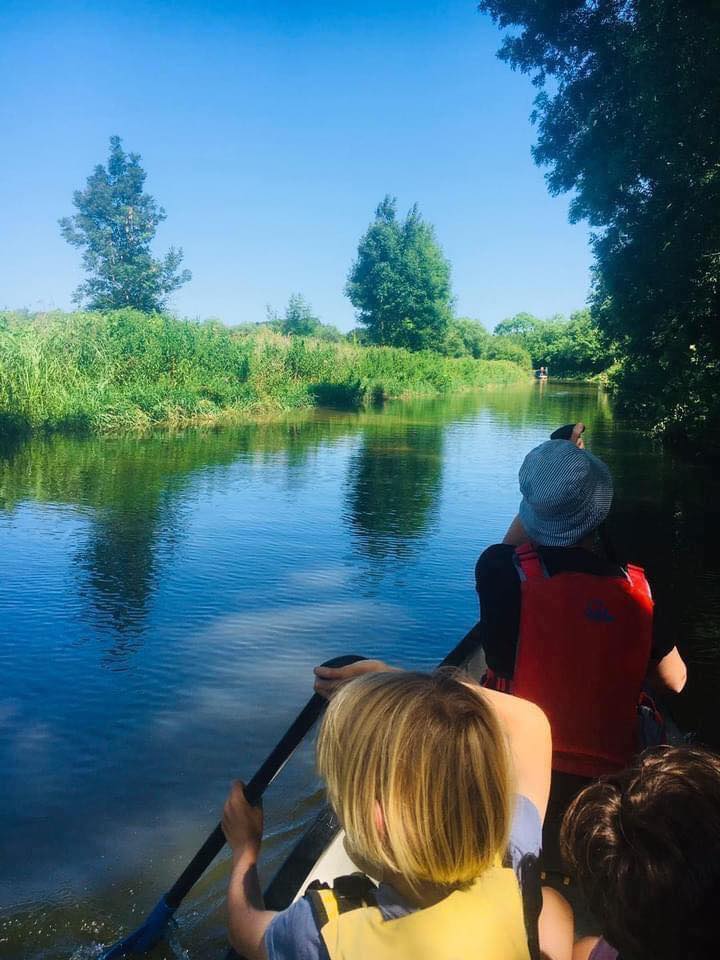 Canoeing along the Oxford Canal